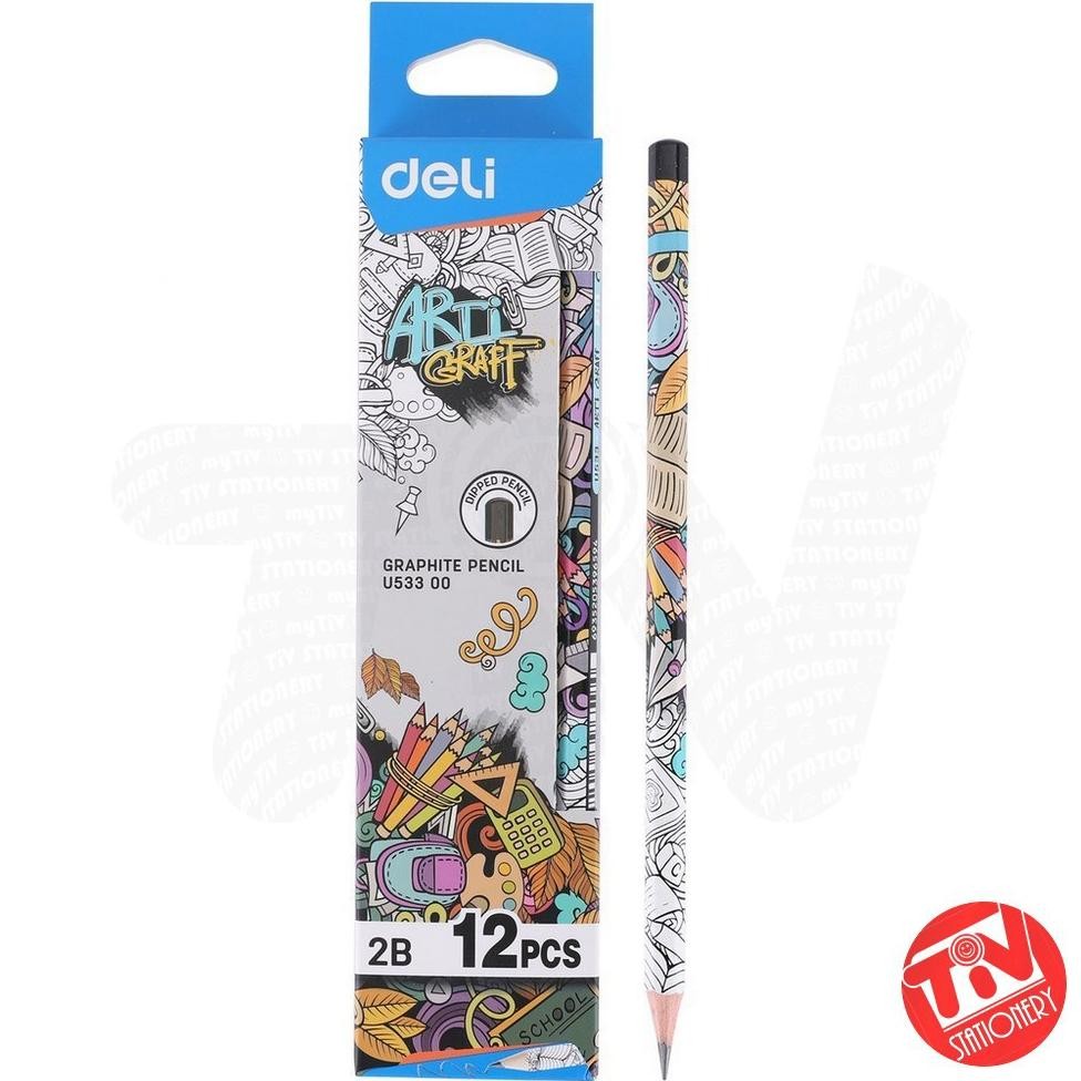 

Pensil Motif Deli Arti Graff 2B Graphite (1 pack = 12 pcs) DiM