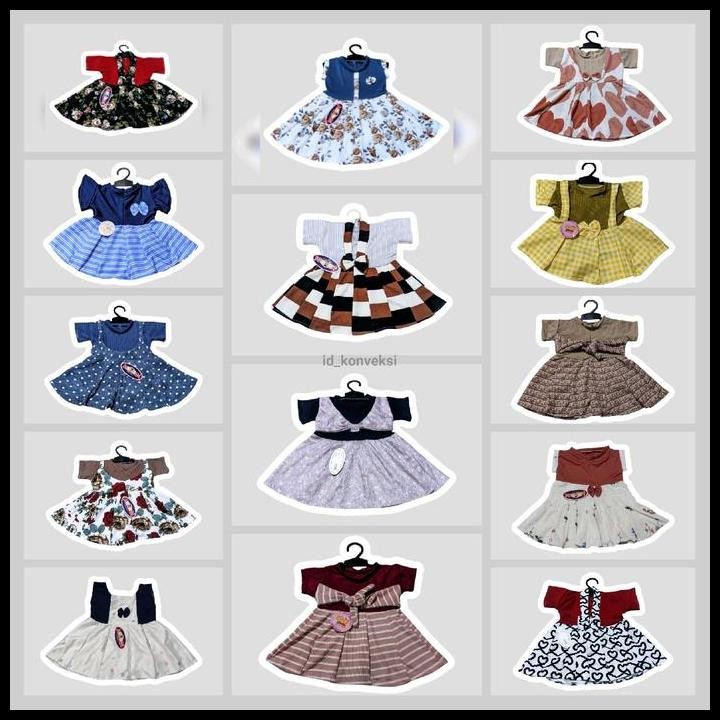 Terlaris Isi 10 Pcs Paket Usaha Dress Baby Baju Anak Perempuan Uk 0-12 Bulan  Bayi Perempuan Cewek G