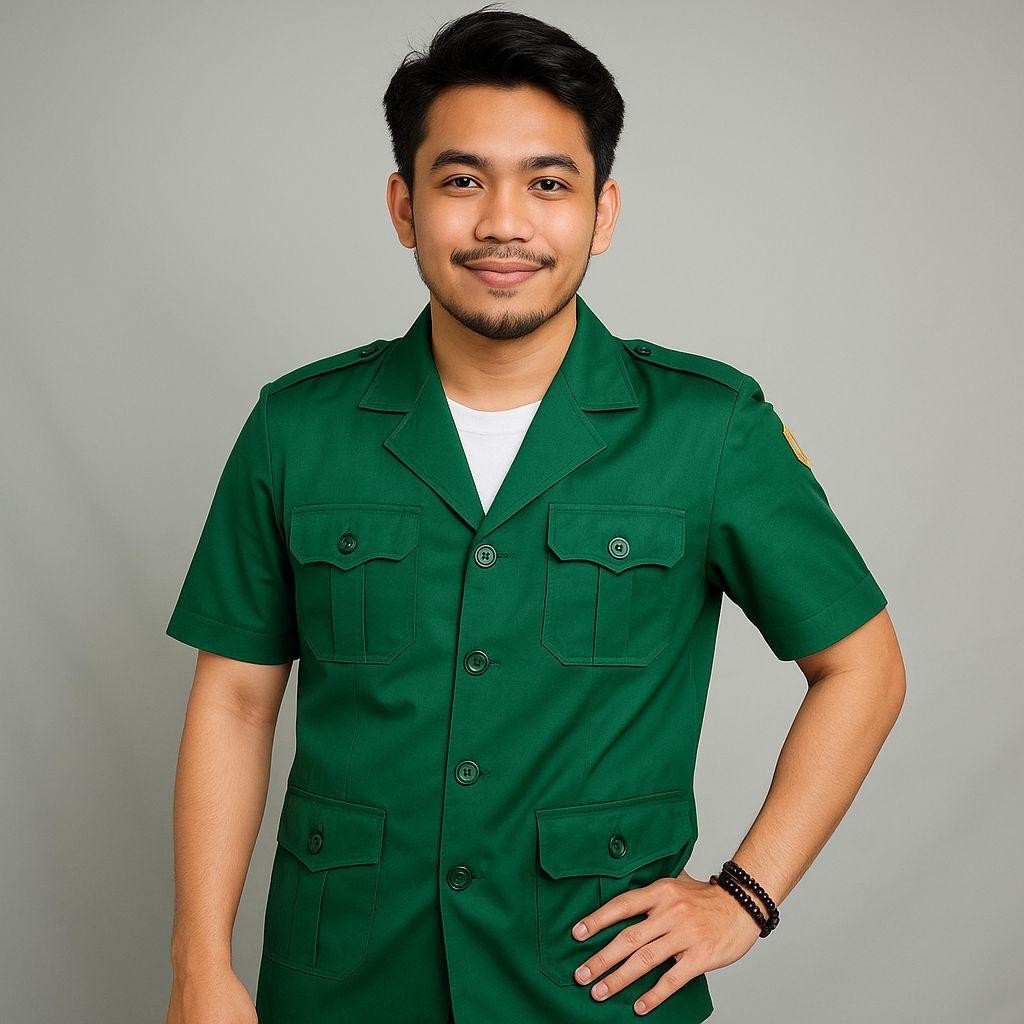 Jas Ansor Model Soekarno Hijau Resmi Nasional Free Bordir Nama & Jabatan Termurah Best Quality 100% 