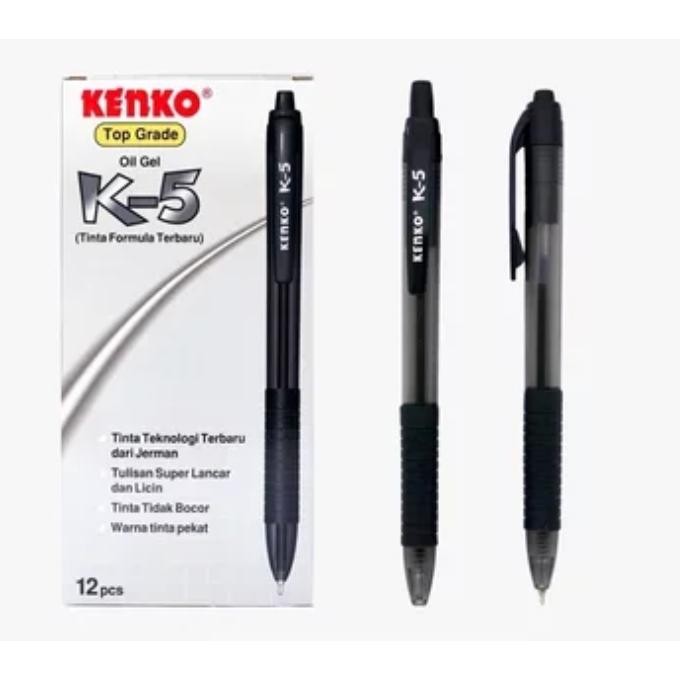 

HJK Pen Gel Kenko K-5 0.5mm Hitam [Per Lusin]