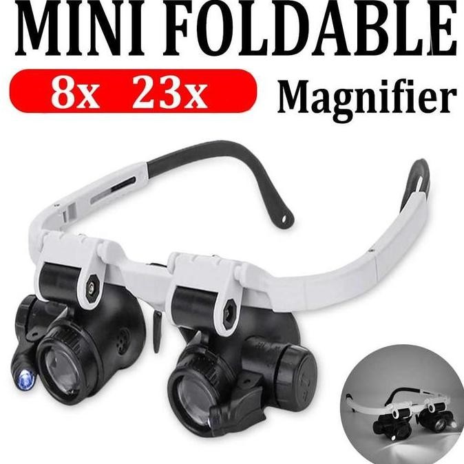 

Sale Kacamata Pembesar Watch Repair 23X Magnifier Dengan 2 Led Warna Hitam Murah