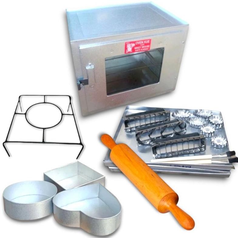 Oven Kompor Tangkring Miky Susun 3 Bahan Galvalum Anti Karat/Paket Loyang dan Cetakan Kue Lengkap