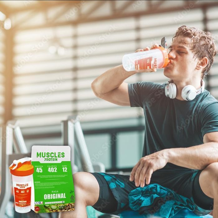 Whey Muscles Protein Kedelai Bubuk 1000 Gram (1 Kg) Tinggi Protein