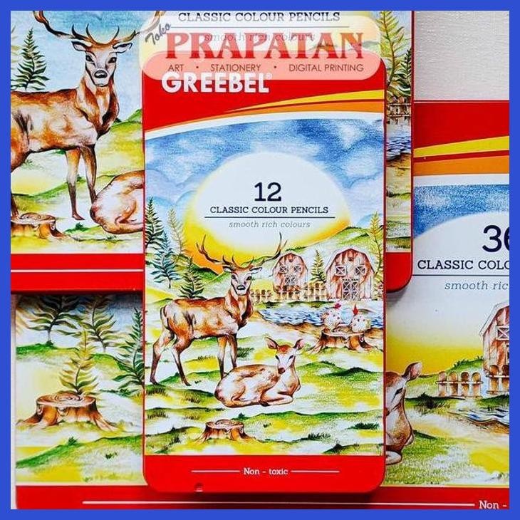 

( SEKOLAH / LUKIS ) COD PENSIL WARNA GREEBEL CLASSIC METAL TIN CASE | COLOR PENCIL (SENI / MENGGAMBAR / ART / KERAJINAN ) PRIVASI AMAN