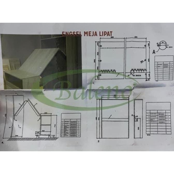 Engsel Meja Lipat Tarik + Roda / Folding Up Lemari Meja Hemat Ruangan