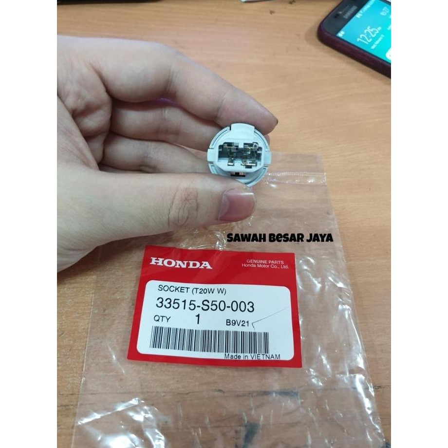 Socket Soket Fitting Bohlam Lampu Rem Belakang Stop Lamp Honda Accord Vti-L 1999 2000 2001 2002 - Cm