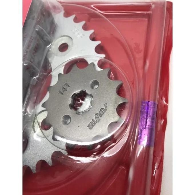 Terlaris Gw- Gear Set+Rantai 1Set Uk 35T, 14T Honda Kharisma, Kirana, Supra X 125 Kode Part Kph/Ktl 