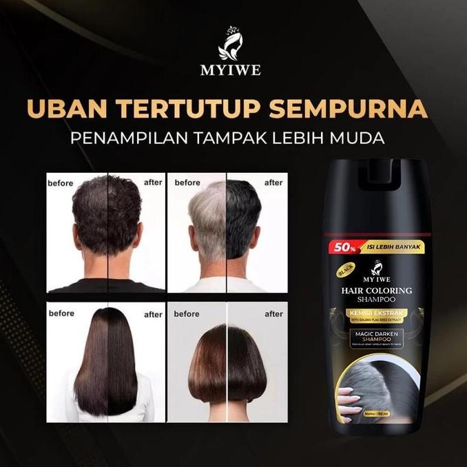Hair coloring Shampo MYIWE Shampo Penghilang Uban MY IWE - MY IWE HM