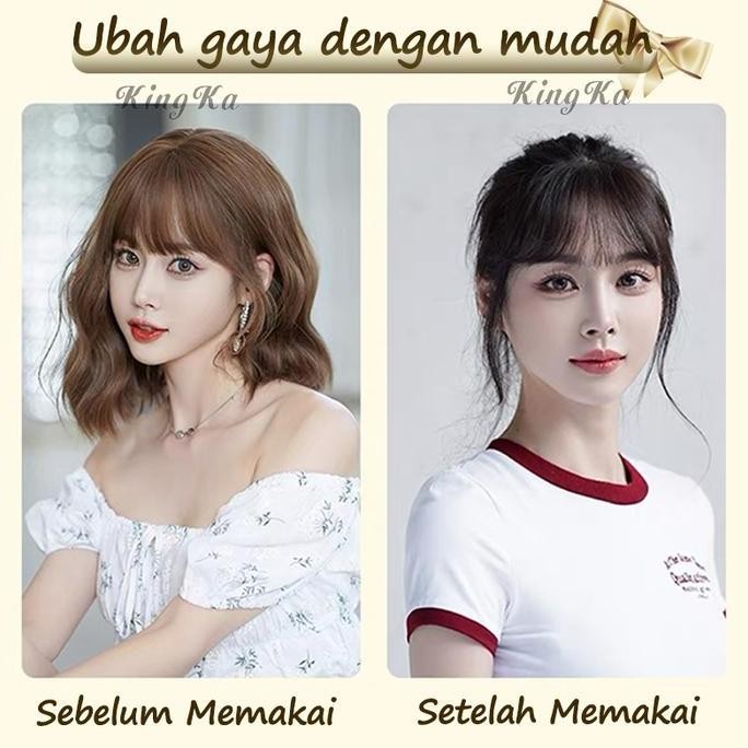 Wig Wanita Premium Import Korea Full Wig Korea Pendek untuk Wanita/rambut palsu wanita curly/wig wan