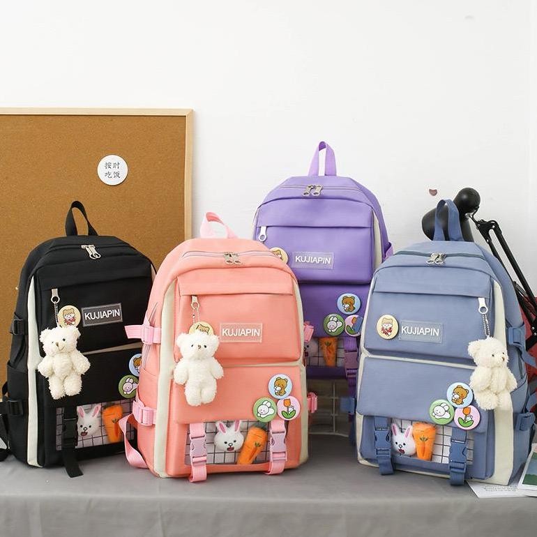 TAS SEKOLAH ANAK 4IN 1 Tas Korean Style Tas Ransel Anak Perempuan Tas Sekolah Anak Import