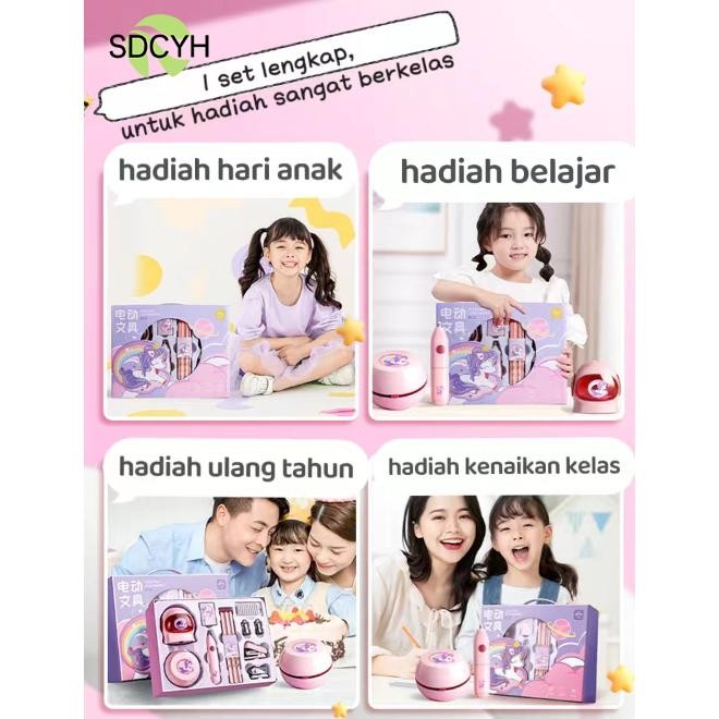 

SDCYH Electric Stationery Set / Set Alat Tulis Elektrik Rautan Penghapus Vacuum Pensil 11 In 1