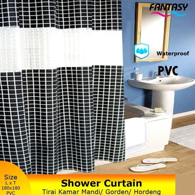 FANTASY PVC SHOWER CURTAIN TIRAI GORDEN TIRAI KAMAR MANDI PLASTIK