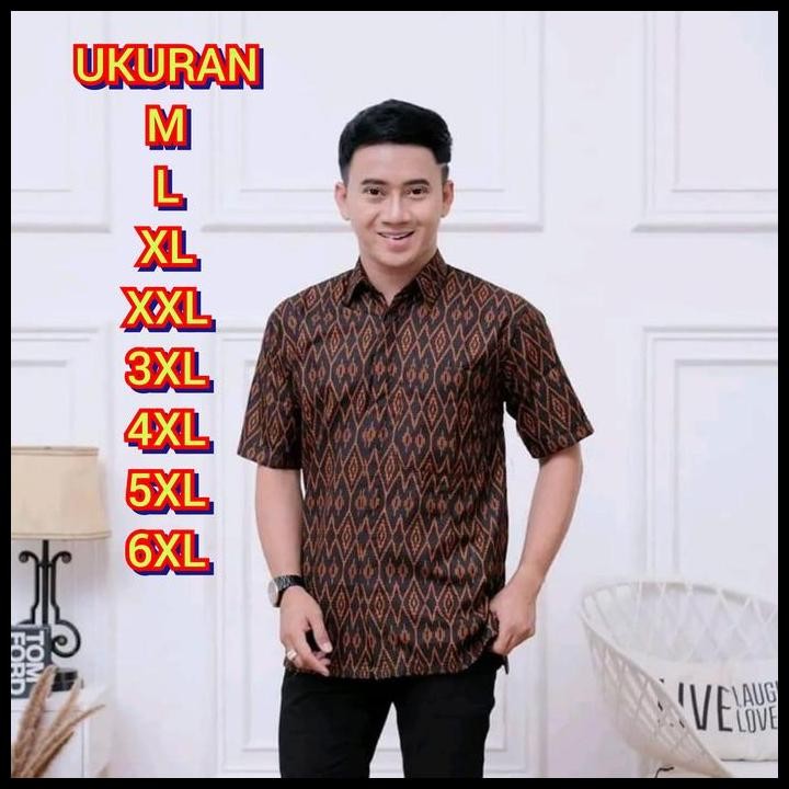 Terlaris BAJU KEMEJA BATIK LAWASAN SONGKET WAJIK JUMBO XXL 3XL 4XL 5XL 6XL HEM KERJA KONDANGAN PRIA 