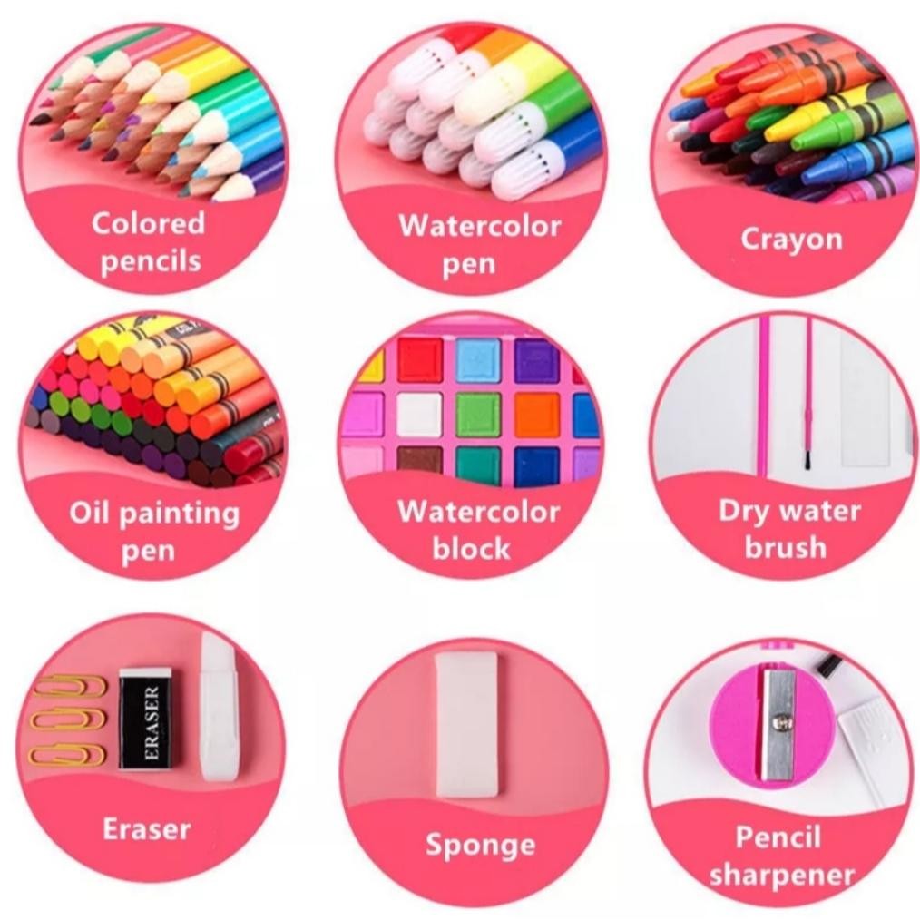 

[Hero] Mainan Edukasi Anak Perlengkapan Menggambar Melukis Crayon Krayon & Pastel Spidol - Super Mega Art Set 208 Pcs