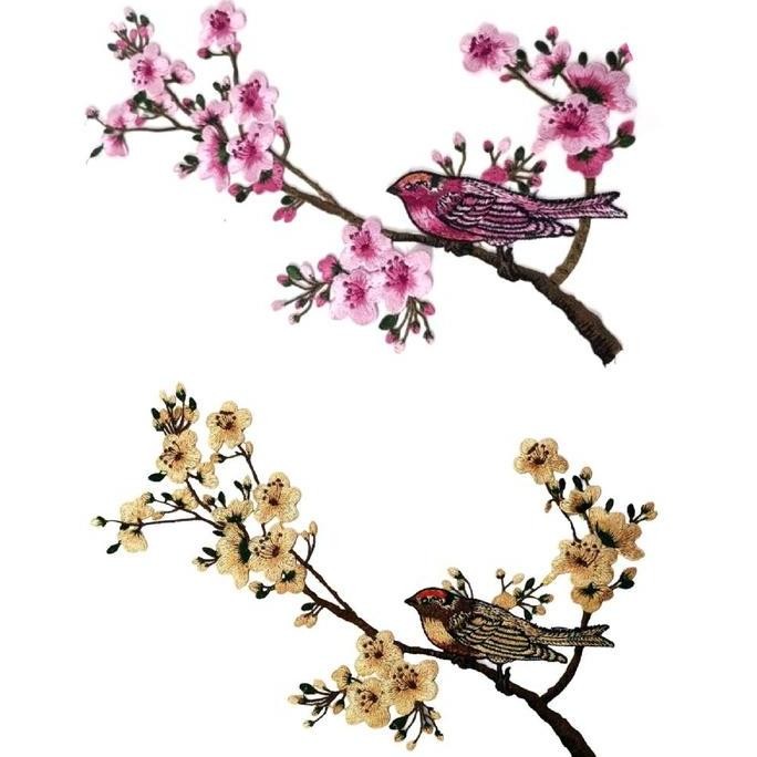 

`````````] bordir burung sakura, bordir bird flower sakura