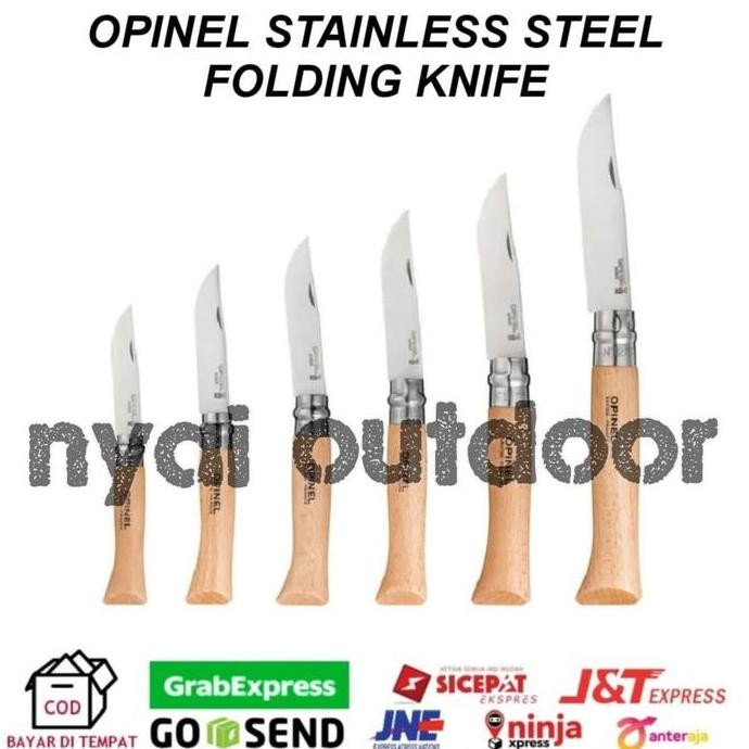 Pisau Lipat Opinel Stainless Steel No6 7 8 9 10 12 Pisau Lipat Camping
