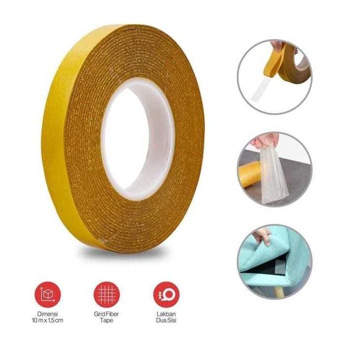 

Lakban Double Tape Fiber Super Strong - 20 M x 10mm