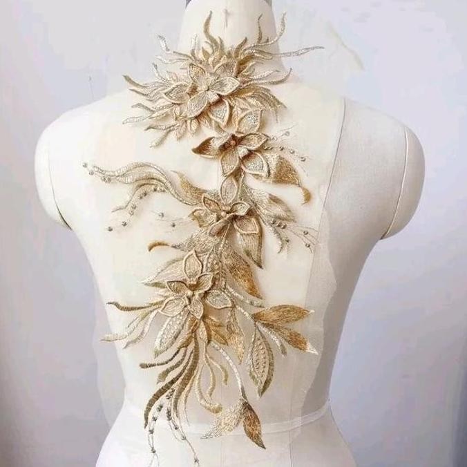 

] lace bordir 3d, bordir memanjang,