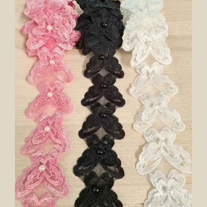 

(:(:(:(] renda bordir kupu 2layer per-meter (100cm)