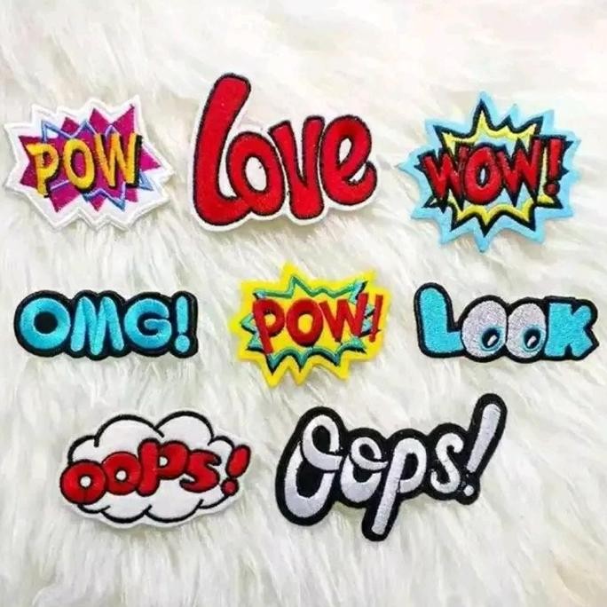 

;&;&;&;&] patch tulisan, wow, pow, oops, love, look