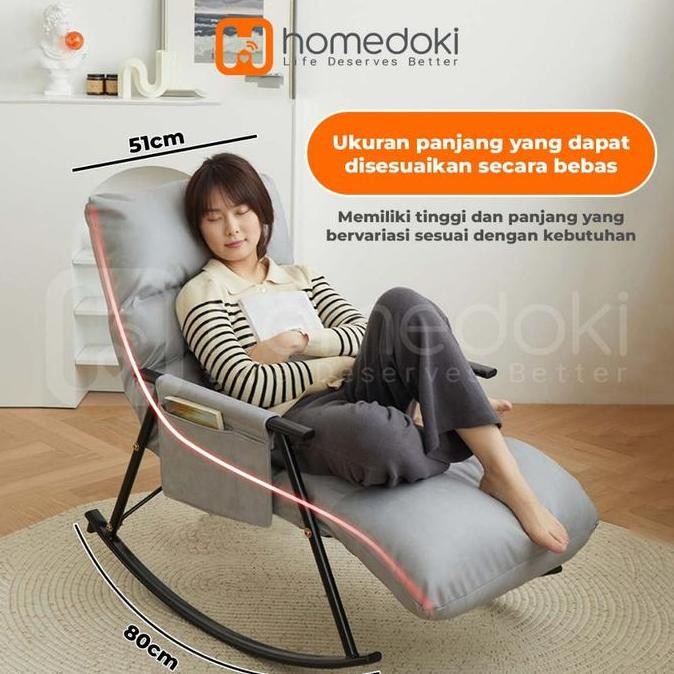 HOMEDOKI SOFA SANTAI KURSI / GOYANG SANTAI KURSI / SOFA MALAS / KURSI TIDUR SOFA / KURSI SOFA MULTIF