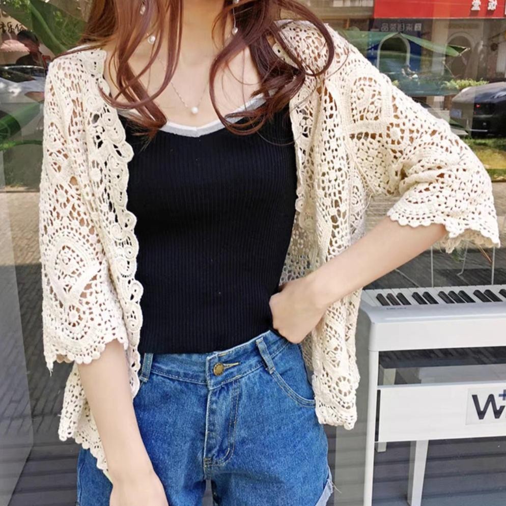 KARDIGAN 32110 3M THREE M TM CEXILIA CROCHET CARDIGAN   Import TERJANGKAU