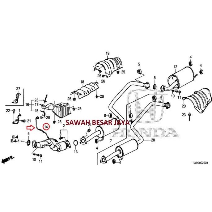 Sensor O2 Oksigen Knalpot Bawah Atau Belakang Honda Brio Satya Rs 2013 2014 2015 2016 2017 2018 2019