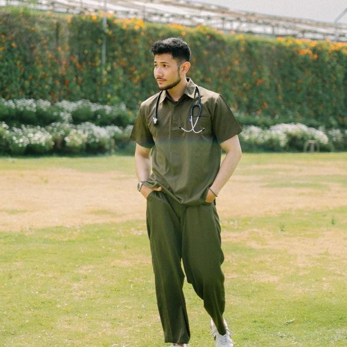 BARU Baju Jaga POLO - OLIVE Scrubs Theatre Blues Cardinal