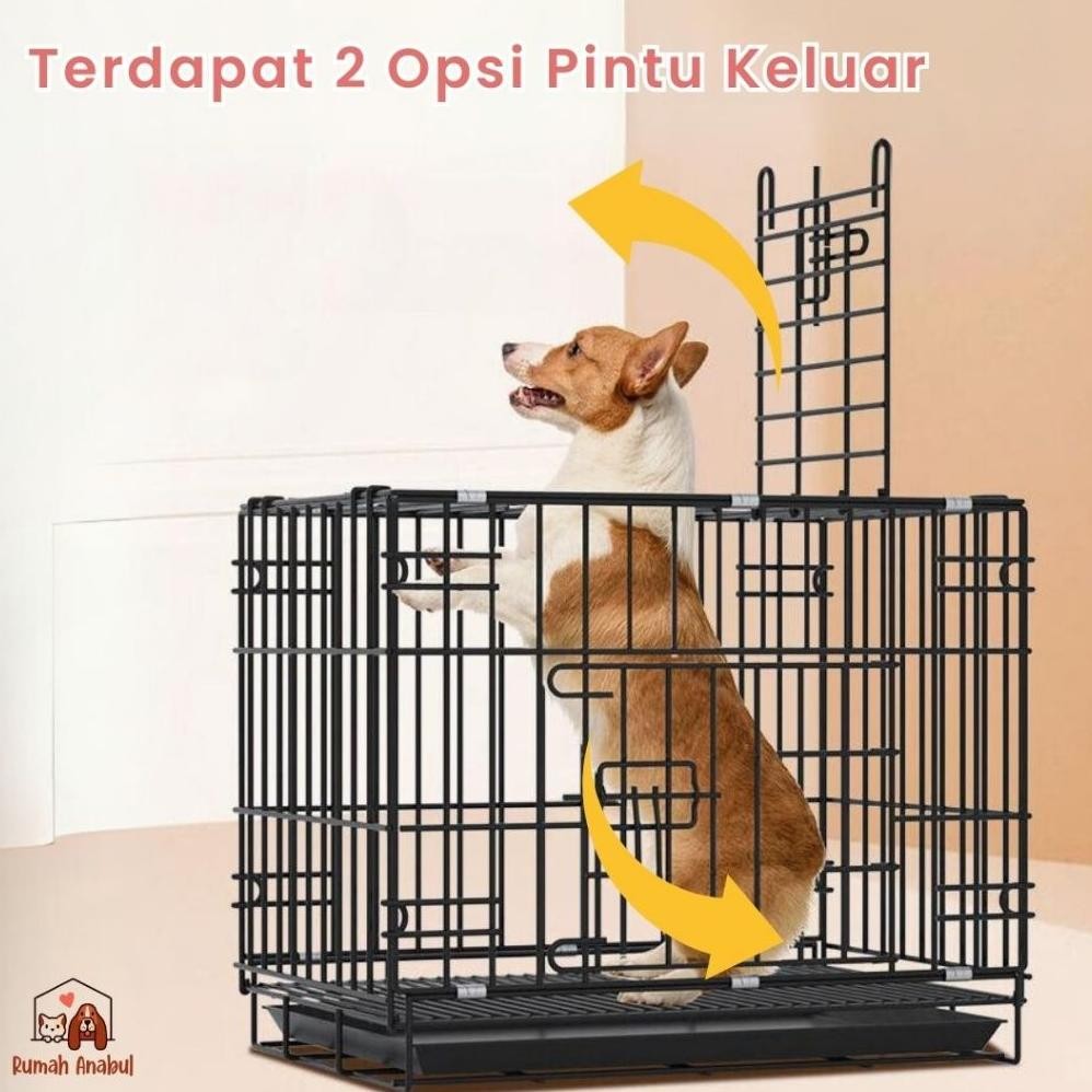 Kandang Besi Lipat Kucing Anjing Premium Anti Karat - Kandang Besi Kucing Anjing Jumbo- Kandang Hewa