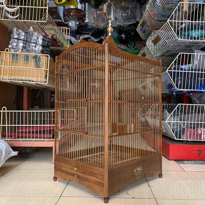 Sangkar Kandang Burung Kotak No 1 & 2 CMS Jati Original Asli
