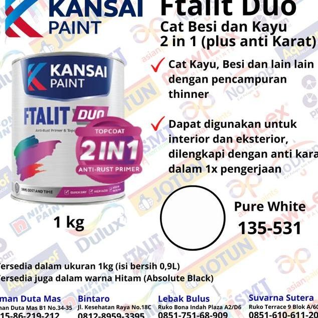 Cat Minyak Kayu Besi Ftalit Duo 2 In 1 Anti Karat 1 Kg