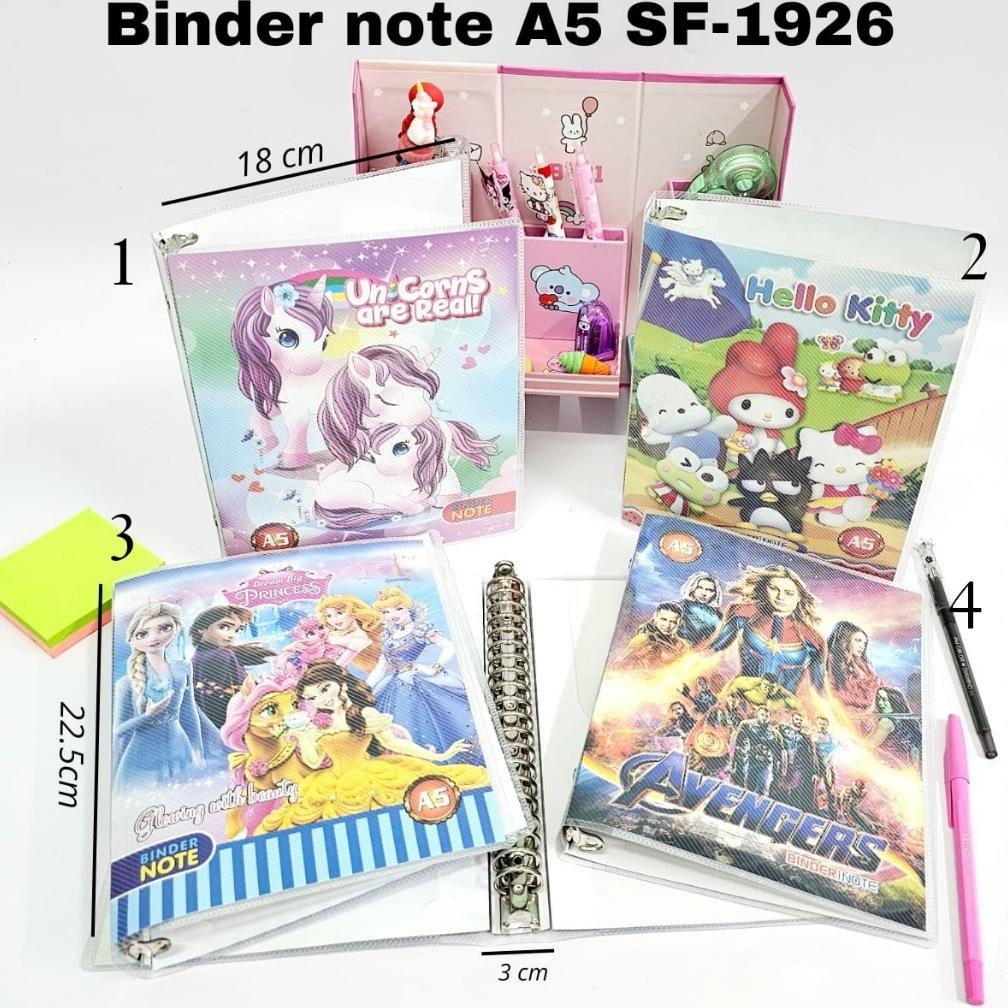 

GG Binder Note Fancy A5 Slip / Bindernote / Buku Ring / Buku Note/Map Binder/Ring Note