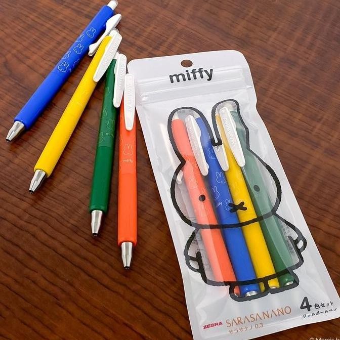 

Zebra Sarasa Nano Miffy Boris 0.3Mm Vintage Basic Colors Gel Ink Pen With Urufuwa Cushion Limited Edition Co