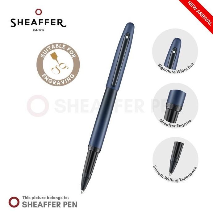 

Sheaffer Vfm 9429 Matte Blue With Matte Black Trims Rollerball Pen Co