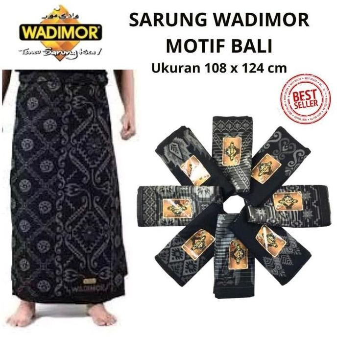 Sarung Wadimor Motif Bali Hitam Kain Sarung Pria Tenun Songket Batik  Dewasa Cowok BAT