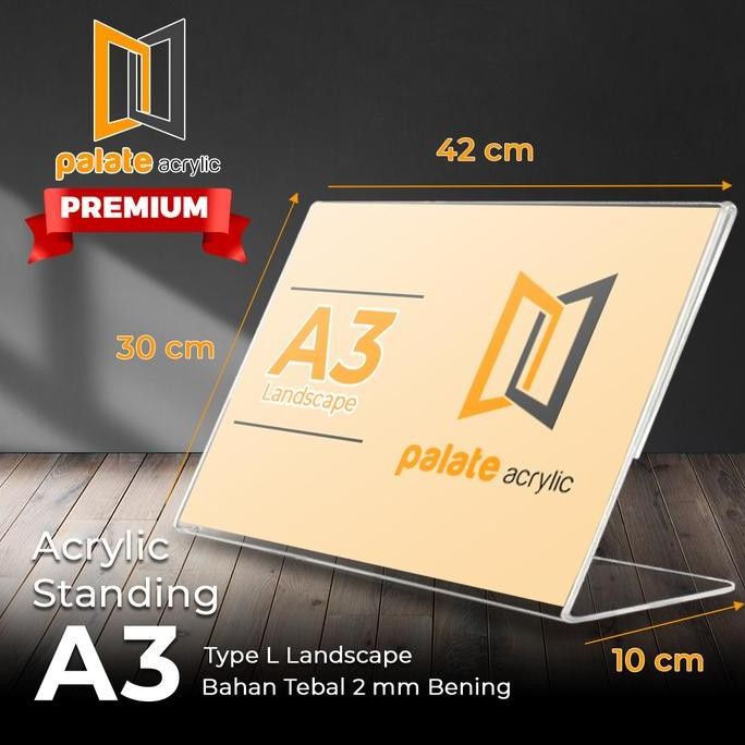 

New Product - Akrilik Tent Holder A3 L Landscape - 2Mm Premium Kiarastoreku