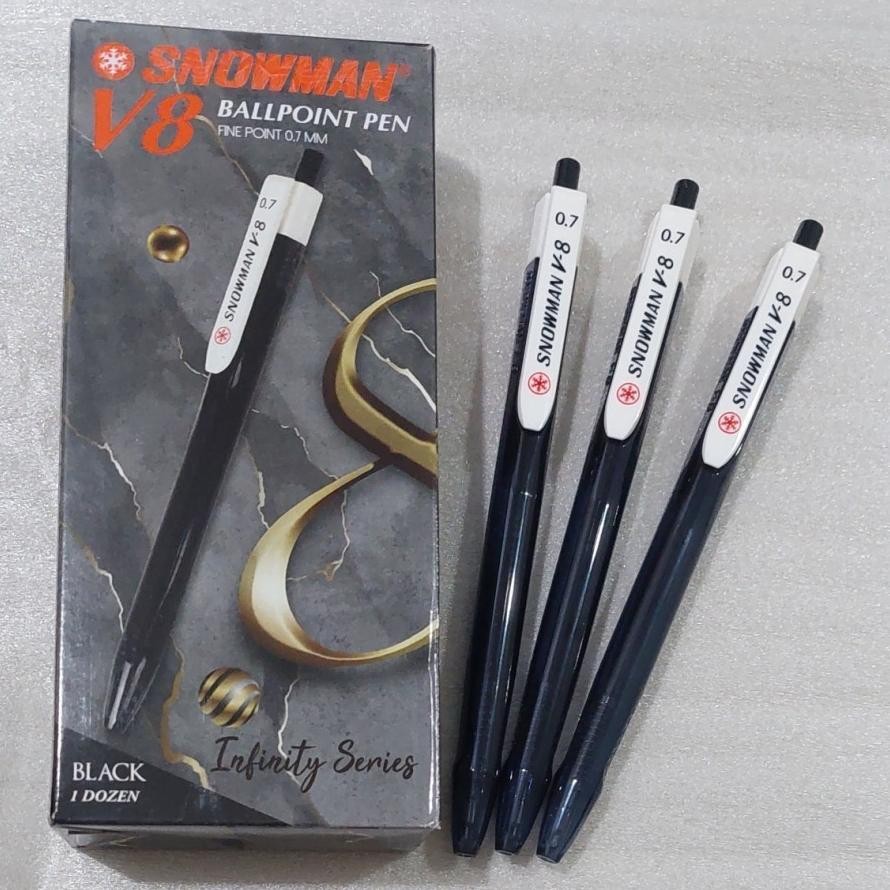 

Promo 1Pcs Ballpoint / Pulpen / Bolpen Pen Snowman V8 0.7Mm - Hitam Promo