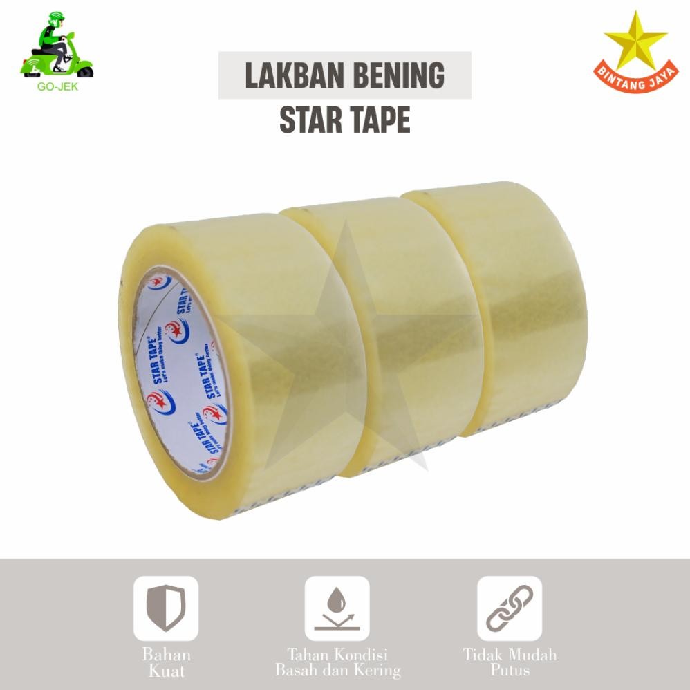 

[Promo..!!! Asli ( 6 Pcs ) 45Mm X 100 Yard Bc Lakban Bening Lakban Coklat Star Tape Murah Am67