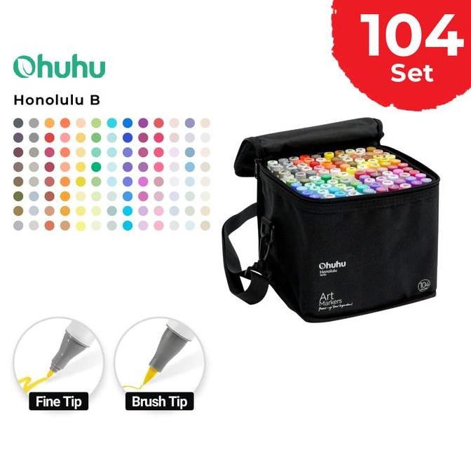 

New Product - Ohuhu Honolulu B 104+1 Colors Dual Tip (Brush & Fine) Kiarastoreku