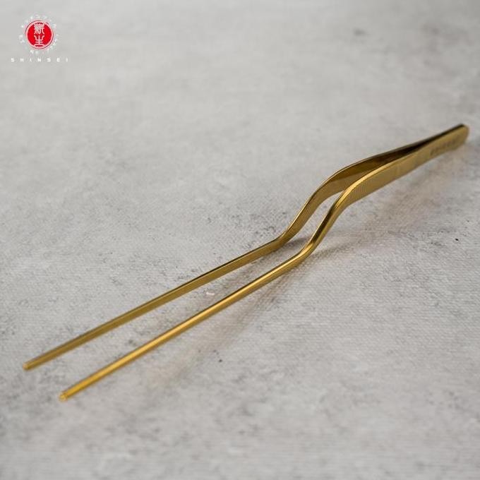 

Terlaris Shinsei Offset Tweezer 21Cm Gold Pinset Makanan Chef