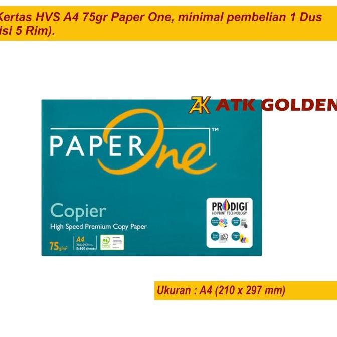 

New Product - Kertas Hvs A4 75Gr Paper One Kiarastoreku
