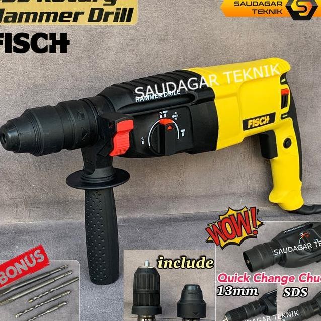 Mesin Bor Bobok Tembok Beton Sds Plus Fisch Rotary Hammer Mata Bor Sds