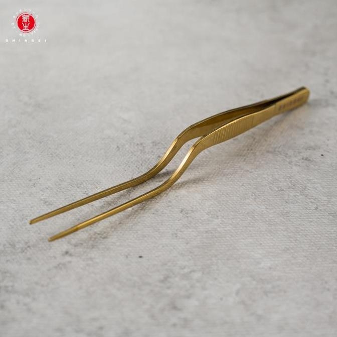 

Terlaris Shinsei Offset Tweezer 16Cm Gold Pinset Makanan Chef