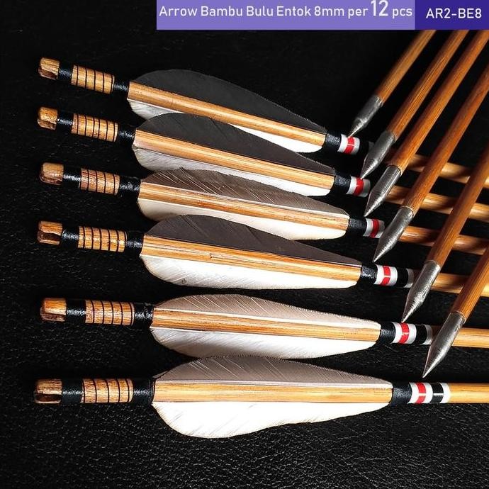 ANAK PANAH BAMBU 8mm PER LUSIN-ARROW KAYU PETUNG BUSUR PANAHAN ARCHERY