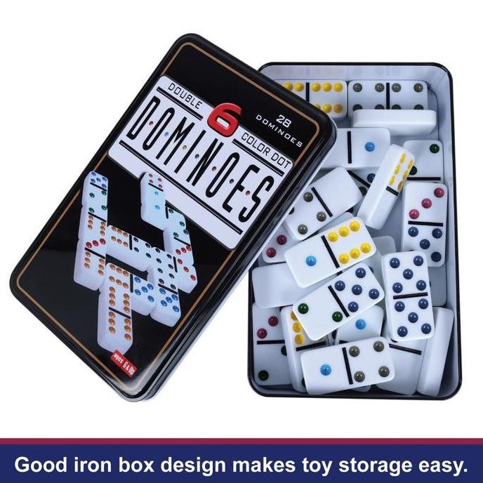 

New Product - 28Pcs Batu Domino Batu Game Kotak Kaleng Set Game Dominoes Batu Set Balok Tebal Gaple Kiarastoreku