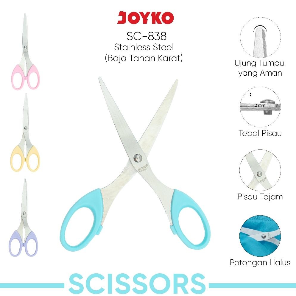 

Diskon 1Pcs Joyko Scissor Stainless Pastel / Gunting Joyko Kardus Kain Kertas Kecil Besar Gagang Warna Sc-828 Sc-838 Sc-848 Pastel Promo