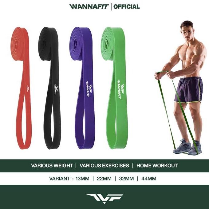 Terlaris WANNAFIT Resistance Band Latex | Karet Elastis Olahraga | Alat Olahraga Rumah SALE