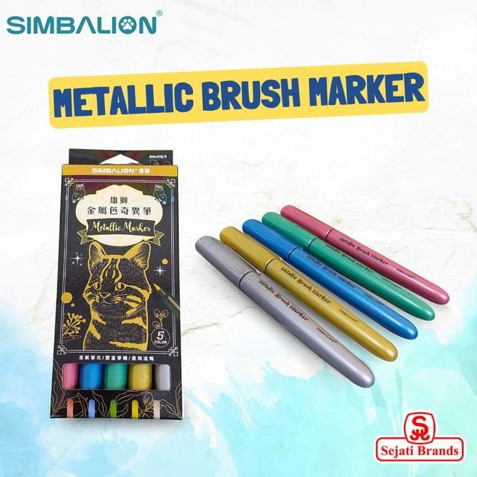 

New Product - Simbalion Metallic Brush Marker Mm681B Set Isi 5 Pcs Kiarastoreku