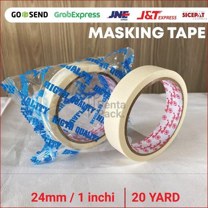

New Product - [1 Dus] Lakban Kertas / Masking Tape (24 Mm/ 1 Inchi X 20 Yard) (Tbl) Kiarastoreku