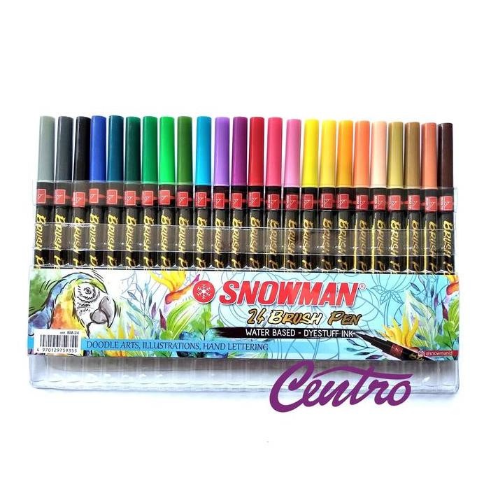 

New Product - Snowman Brushpen Brush Pen Kuas Set 24 Warna Bm-24 Lettering Doodle Tc Kiarastoreku